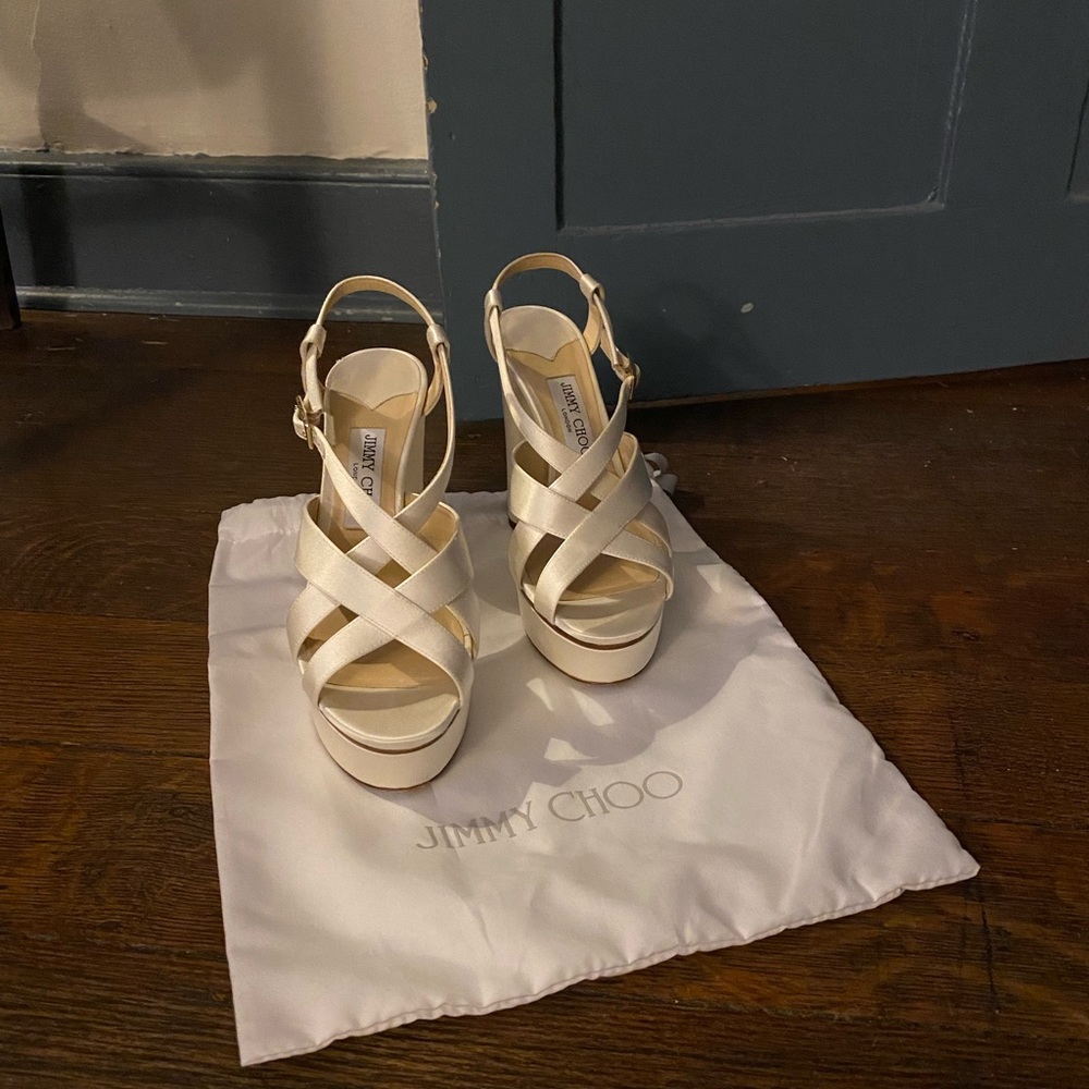 Jimmy Choo Satin Block Heels